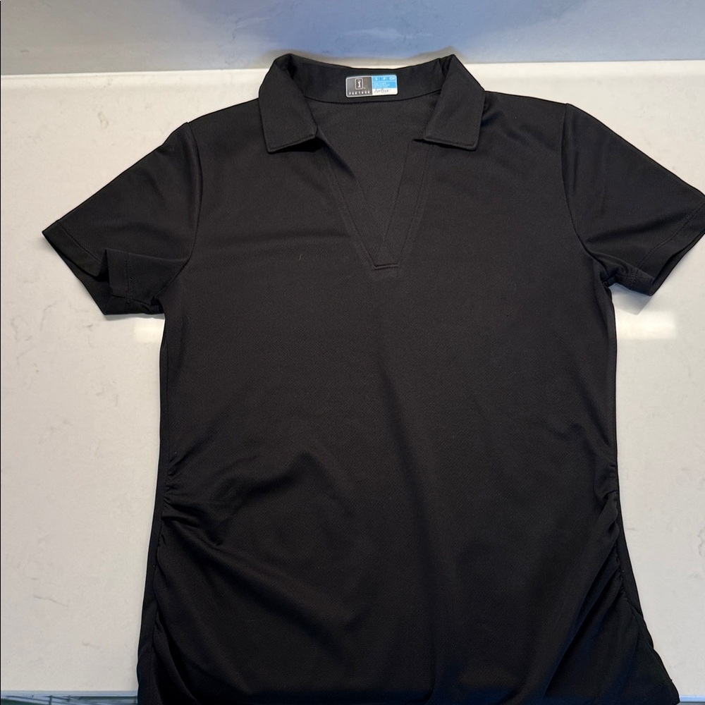 PGA Tour Black Short Sleeve Polo